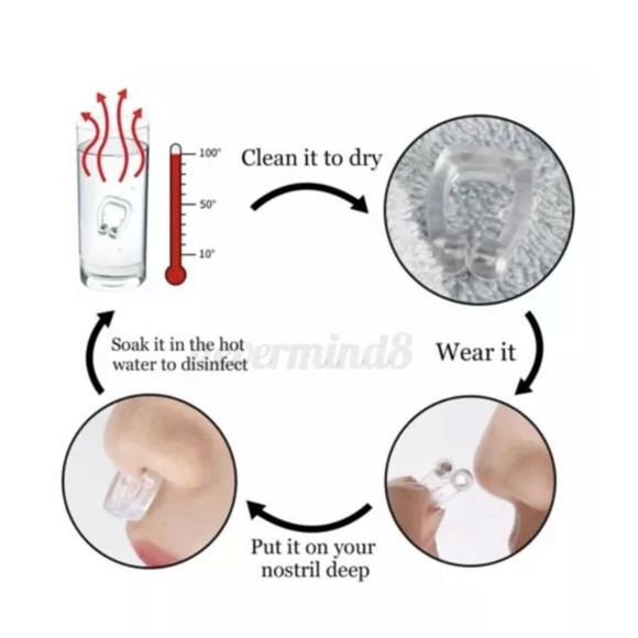 4 Pack Silicone Magnetic Anti Snore Nose Clip - Picture 8 of 8